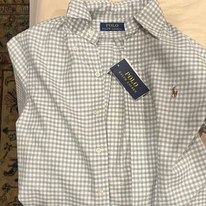 Polo by Ralph Lauren Gray and White Checkered Shirt